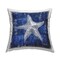 Rustic Indigo Starfish Outdoor Printed Pillow Design by Paul Brent, 18 x 7 x 18